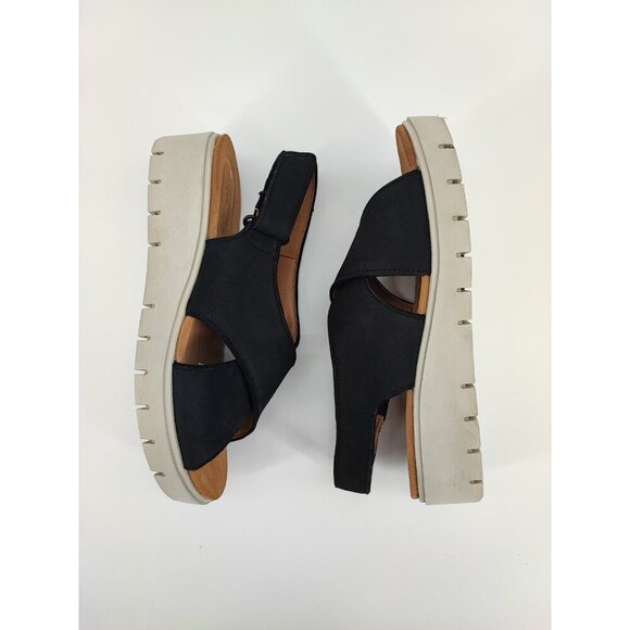 Clarks Women's Unstructured Cushion Strap Black Platform Sandals Size 7M US - Picture 6 of 9